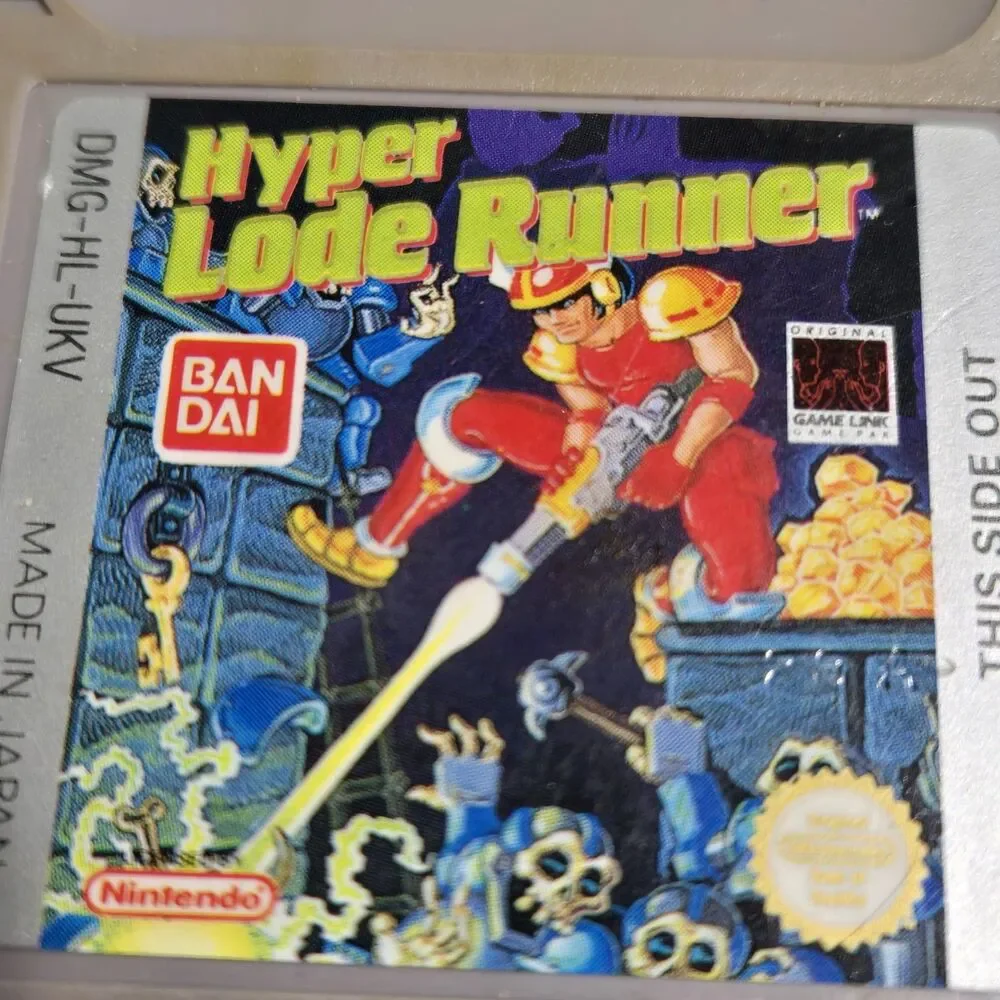 Hyper Lode Runner (Nintendo Game Boy, 1989) Cartridge Authentic Tested Works.